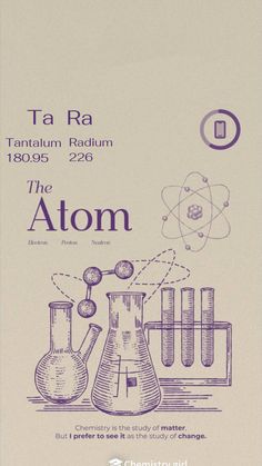 an old book with some science related items on the front and back cover, including beaks and flasks