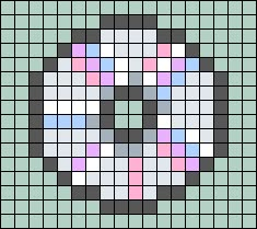 a cross stitch pattern with squares in the shape of a skull