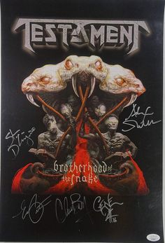 the cover art for testament's new album, with autographed artwork on it