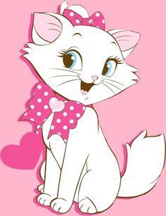 a cartoon cat with a bow on its head