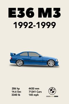 an advertisement for the e36 m3