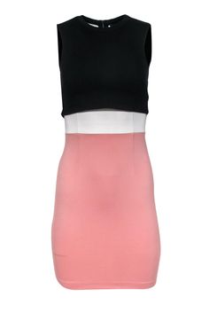 Current Boutique-French Connection - Pink, Black & White Colorblocked Sheath Dress Sz 2 Sparkly Heels, Young At Heart, Forever Young, French Connection, Scoop Neckline, Cocktail Party, Sheath Dress, Pink Black, Fabric Design