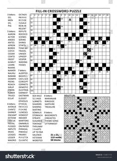 the crossword puzzle is shown in black and white