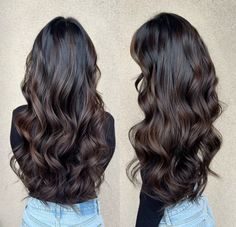 Red Undertone Hair Brown Highlights, Dark Brown With Subtle Highlights, Black Box Dye To Balayage, Espresso Balayage On Black Hair, Chestnut Brown Balayage On Black Hair, Black Hair With Warm Highlights, Long Dark Brown Hair Balayage, Dark Chocolate Balayage Black Hair