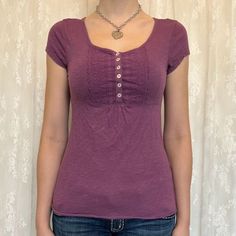 Purple Henley Top, Purple Vampire, Vampire Girlfriend, Purple Y2k, Shirt Y2k, Purple Top, Henley Top, Cute Fits, Y2k 2000s