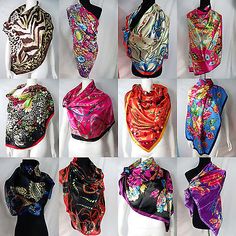 Great Shopping 5pc square scarf wholesale bulk lot headwrap bandana 39x39 inches, Women's Scarves Wraps Multicolor One Size Shawl Headscarf, Multicolor Bandana Print Scarf, Multicolor Bandana Print Scarf, One Size, Multicolor Bandana Print Headscarf, Retro Bohemian, Fashion Scarf, Floral Retro, Square Scarf, Scarf Styles