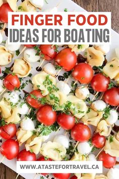 Summer appetizers on a white tray. Dock Party Food Ideas, Food For A Picnic Summer, Snacks For Concerts, Outdoor Snacks Summer, Boat Ride Food Ideas, Snacks To Take On The Boat, Portable Food Ideas, Easy Travel Recipes, Lake House Dinner Ideas