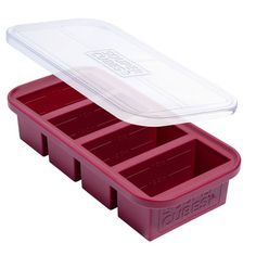 an empty plastic container with three compartments