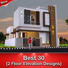 two men standing in front of a house with the words best 30 floor elevation designs