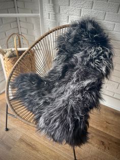 a chair that has some kind of fur on it