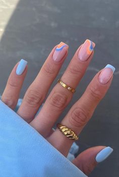 Short Square Nails, Simple Gel Nails, Simple Acrylic Nails, Cute Gel Nails, Nails 2023, Summer Acrylic Nails, Short Acrylic Nails Designs, Beach Nails