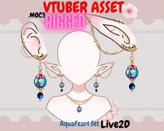 This is a  rigged Vtuber asset - Earrings files include ✨2vMOC3 files, for vtube Studio runtime folder ✨Earring Image Included as (icon) 🎀THE Earring can be adjusted to your liking in size, COLOR, etc using vtube studio. 🎀THE EAR COLOR CAN ALSO BE CHANGED AND THE OUTLINE TOO. PHYSICS ANGLE X and Y INSTRUCTIONS put  the folder in your live2d models folders. FOLLOW THIS TUTORIAL https://youtu.be/scbqcFnKokc 🎀❤Remember to pin the item to the Ears and place it behind the face  not to clip🎀❤ STAY Physics, Bathing Beauties, Electronic Accessories, Music Clothes