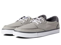 Reef Deckhand 3 - Men's Lace up casual Shoes : Grey/White : Get ready to untie the dock line and set sail with the stylish REEF Deckhand 3 shoe! Premium canvas upper. Suede and leather details. Double-wrapped vulcanized taping for added durability. Compression-molded EVA sockliner with added arch support. Molded rubber Swellular traction outsole. Imported. Measurements: Weight: 12.6 oz Product measurements were taken using size 11.5, width D - Medium. Please note that measurements may vary by si Shoes Grey, Set Sail, Arch Support, Product Reviews, Grey And White, Casual Shoes, Shoes Mens, Lace Up, Sneakers