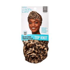 Leopard Top Knot Turban Clean+Easy Leopard Top Knot Turban | Black, Brown | Sally Beauty Hair Care Kits, Kiss Products, Leopard Hair, Leopard Top, Hair Bonnet, Sally Beauty, Hair Wraps, Cosmetic Skin Care, Color Care