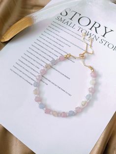 This Faceted 6mm morganite stone bracelet on 14k adjustable chain, Natural colorful gemstone bracelet, Gemstone bracelet gift ideas is so pretty and unique. It is made with 6mm faceted morganite stones and faceted glass spacer beads. The chain is 14k and is adjustable. Morganite stones have a soft hue and are often associated with a sense of sweetness, love, and romance. They also symbolize compassion, healing, and promise. It is beautiful to wear alone or to be paired up with other chain bracel Delicate Adjustable Pink Crystal Bracelet, Elegant Pink Resizable Beaded Bracelets, Dainty Adjustable Pastel Jewelry, Adjustable Pastel Dainty Jewelry, Dainty Pastel Jewelry As Gift, Dainty Pastel Jewelry For Gift, Dainty Pastel Jewelry Gift, Pastel Dainty Jewelry For Gift, Pastel Bracelet Jewelry As Gift