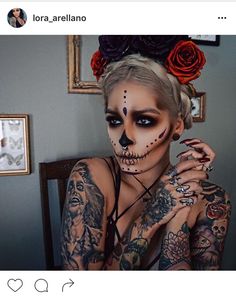 Lora Arellano, Sugar Skull Makeup, Skull Makeup, Halloween Costumes Makeup