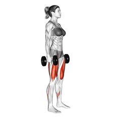 a woman is shown with muscles highlighted