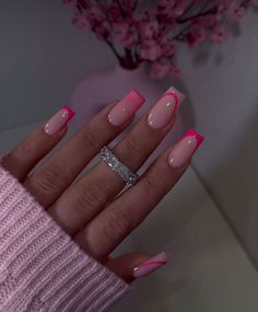 Long Cute Nails Ideas, Nails Inspiration Vacation, Fall Nail Ideas Square, Abroad Nails, Pink Gel Nail Ideas, Baby Pink Square Nails, French Tip Nails Design, Short Coffin Nails Designs, Elegant Touch Nails