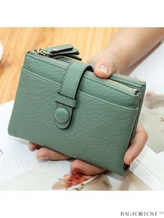 BagForLove - Versatile Womens PU Leather Short Wallet with Multi-functional Card Holder - Fashionable & Functional Large Capacity Travel Coin Purse, Trendy Daily Use Card Holder, Trendy Large Capacity Wallet As Gift, Casual Green Wallet With Zipper Closure, Casual Wallets With Large Capacity, Casual Large Capacity Wallets For Daily Use, Casual Green Wallet For Daily Use, Casual Large Capacity Wallet, Casual Coin Purse With Interior Card Slots