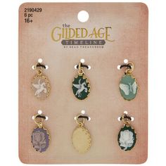 Add a cute and vintage look to bracelets and earrings with the help of our Cameo Charms. These metal charms are oval in shape and feature cameo inserts in a range of colors and styles. There are unicorns, a butterfly, and flowers in lighter colors. Their embossed details will pop, giving your jewelry crafts a whole lot of timeless style! Details: 	 Length: 11/16" 	 Width: 7/16" 	 Metal Color: Gold Card contains 6 charms. Butterfly And Flowers, Gold Card, Bridal Shower Inspiration, Boutique Ideas, Charms For Bracelets, Shower Inspiration, Jewelry Charms Pendants, Fandom Outfits, Metal Charms