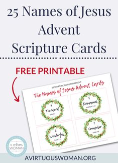 the 25 names of jesus's adventure and free printables for christmas cards