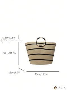 Bird in Bag - Premium Womens Woven Tote Bag - Chic and Spacious Spring/Summer Collection, Ideal for Casual Outings, Shopping, featuring Striped Design and Round Handheld Style Eco-friendly Bucket Bag For Summer, Eco-friendly Summer Bucket Bag, Large Capacity Bucket Beach Bag For Summer, Bucket Shape Beach Bag For Beach Season, Bucket Shaped Beach Bag, Summer Beach Bag For Everyday Use In Bucket Shape, Trendy Summer Beach Bag Bucket Shape, Summer Bucket Style Bag For Shopping, Large Capacity Bucket Bag For Summer Shopping