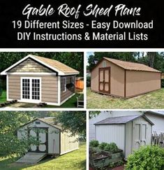 different types of shed plans and instructions to build one or more sheds in your backyard