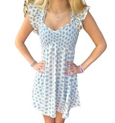 Dresses Preppy, Athena Dress, Blue And White Floral Dress, Blue And White Floral Pattern, Athena Dresses, Stella Dress, Preppy Dresses, Vacation Dress, Inner Goddess