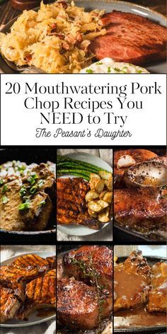 Discover 20 pork chop recipes that will take your dinners to the next level! From juicy grilled pork chops to tender baked options and savory skillet creations, these recipes are bursting with flavor. Whether you’re looking for quick weeknight meals or impressive dishes for special occasions, these pork chop ideas are sure to satisfy. Perfectly seasoned, easy to make, and always delicious—find your new favorite pork chop recipe here! Pork Chop Ideas, Cook Pork Chops, Pan Seared Pork Chops, Pork Chop Recipe, Seared Pork Chops, Grilled Pork Chops, Pork Sandwich, Quick Weeknight Meals, Simply Delicious