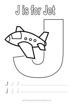 the letter j is for jet coloring page