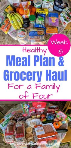 healthy meal plan and grocery haul for a family of four