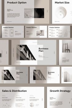 a bunch of white and black brochures with different designs on them, all stacked together