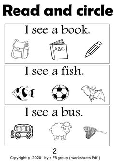 worksheet for reading the words read and circle in two different ways with pictures