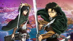 two anime characters with swords in their hands