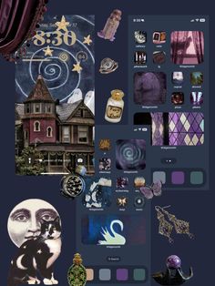 a collage of photos and pictures with the theme of house on it's side