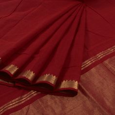 Red Saree Cotton, Mangalgiri Cotton Saree, Red Cotton Saree, Red Color Saree, Pure Cotton Sarees, Red Sari, Simple Saree Designs, Cotton Sarees Online, Saree Style