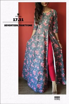 Stylish Frocks, Kurti Ideas, Long Kurti Designs, Long Dress Design, Indian Gowns Dresses, Kurti Designs Party Wear