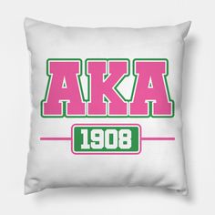 AKA paraphernalia for my sorors. AKA shirts and other items. -- Choose from our vast selection of throw pillows to match with your desired size to make the perfect custom pillow. Pick your favorite: Movies, TV Shows, Art, and so much more! Available in extra small, small, medium, large. For beds, couches/sofas, love seats, and chairs. Perfect for decoration. Aka Shirts, Aka Paraphernalia, Aka Sorority Gifts, Aka Sorority, Alpha Kappa Alpha Sorority, Sorority Gifts, Green Pillows, Porch Signs, Pillow Design