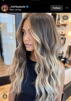 Fall Bronde Balayage Dark Roots, Dark To Blonde Hair, Cool Blonde Balayage Dark Roots, Rooty Balayage, Dark Roots Blonde Hair Balayage, Balyage Long Hair, Hair Styels, Summer Blonde Hair