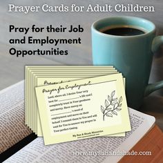 prayer cards for adult children to pray on their job and employment opportunity in the workplace