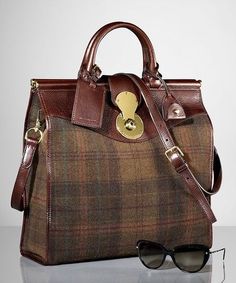 Ralph Lauren Plaid Carlyle Tote Sac Week End, Ralph Lauren Style, Kelly Bag, Handbag Heaven, Burberry Handbags, Designer Shoulder Bags, Satchel Purse, Kilt, Shop Clothing