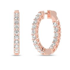 Sparkle every day with these evergreen charming diamond hoops that will never go out of style. Accentuating brilliance from every angle, these stunning and fully adorned hoops of high-quality lab-grown diamonds make a thoughtful gift for a loved one. Dazzling Diamond Hoop Earrings With Single-cut Diamonds, Rose Gold Hoop Earrings With Brilliant Cut Diamonds, Rose Gold Diamond Hoop Earrings With Brilliant Cut, Rose Gold Diamond Hoop Earrings With Single Cut Diamonds, Rose Gold Hoop Earrings With Single Cut Diamonds, Classic Rose Gold Diamond Hoop Earrings, Diamond-cut Diamond Hoop Earrings In Rose Gold, Diamond White Brilliant Cut Hoop Earrings For Everyday Luxury, Diamond Cut Rose Gold Hoop Earrings