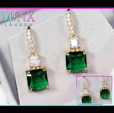 Green Emerald Earrings | Green Diamond Earrings | Womens Earrings | Emerald Green Earrings | Diamond Ear Studs | Emerald Dangle Earrings | Womens Diamond Earrings | Diamond Earrings | Emerald Diamond Earrings | Womens Emerald Earrings | Womens Classy Earrings | Earrings for Event Have your ears shimmer and be admired by everyone with these dazzling Emerald Earrings. This can be a vibrant & selectively personal gift for your friends, family, associates or simply a special piece for yourself. Minx Green Diamond Earrings, Diamond Ear Studs, Green Emerald Earrings, Emerald Diamond Earrings, Classy Earrings, Emerald Green Earrings, Womens Earrings, Earrings Emerald, Earrings Diamond