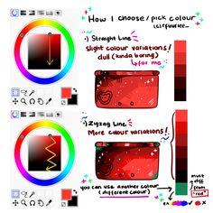 the instructions for how to choose and use different colors in this drawing class, including red