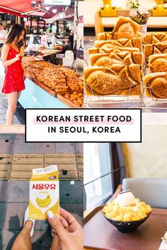 korean street food in seoul, korea