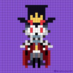 an image of a pixellated character on a purple background