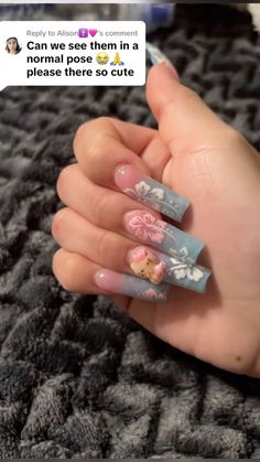 Hawaii Hello Kitty Nails, Hawaiian Hello Kitty Nails, Nails Hawaii, Hawaiian Hello Kitty, Cutesy Nails, Kitty Nails, Punk Nails, Korean Nails, Colored Acrylic Nails