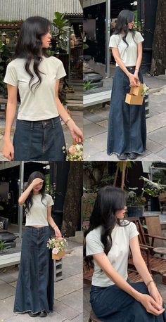 Girly Modest Outfits Summer, Sustainable Summer Fashion, Summer Outfits 2024 Modest, Long Skirt Outfits For Summer Casual, Tokyo Japan Outfits Summer, Ootd Poses Ideas, Summer Asian Outfits, Ootd Ideas Simple, Tokyo Spring Outfit