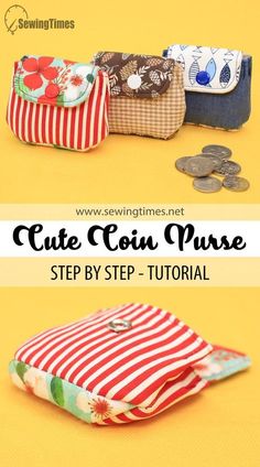 the cute coin purse sewing pattern is easy to sew