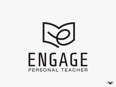 the logo for engage personal teacher, which is designed to look like an open book